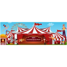 Party Supplies Personalized Carnival Circus Theme Birthday Banner 12" x 36"